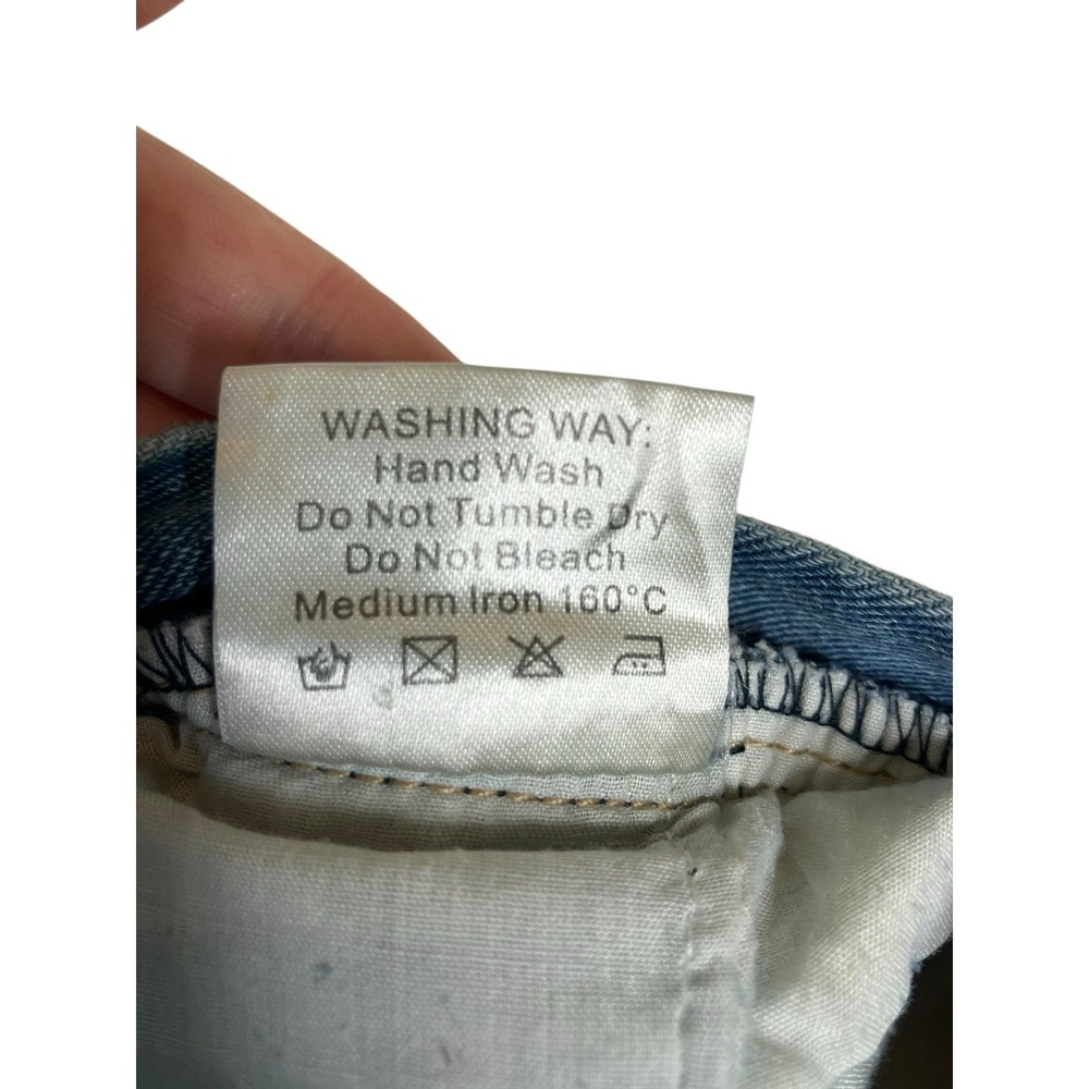 L&B Lucky & Blessed Jeans Small Culottes Western Boho Indie Wide Leg Cropped - Picture 5 of 14